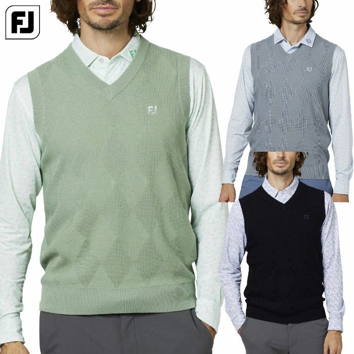 フットジョイ アーガイルVネックベストセーター FJ-F25-M07 メンズ ゴルフウェア FOOTJOY 2025秋冬モデル 日本正規品 フットジョイ アーガイルVネックベストセーター FJ-F25-M07 メンズ