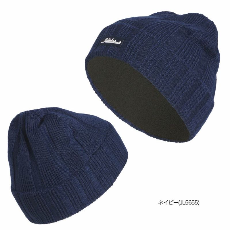 アディダス裏フリース付きロゴビーニーJVU27メンズゴルフキャップ帽子2025秋冬モデルadidas日本正規品