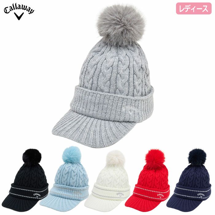 キャロウェイツバ付きビーニーC25291218レディースゴルフキャップ帽子2025秋冬モデル日本正規品