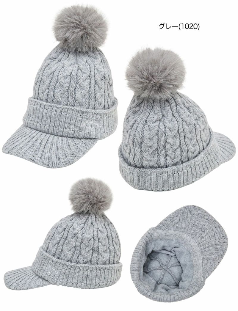 キャロウェイツバ付きビーニーC25291218レディースゴルフキャップ帽子2025秋冬モデル日本正規品