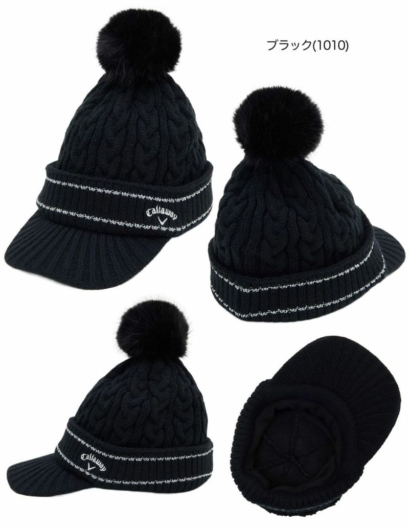 キャロウェイツバ付きビーニーC25291218レディースゴルフキャップ帽子2025秋冬モデル日本正規品