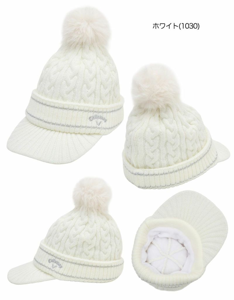 キャロウェイツバ付きビーニーC25291218レディースゴルフキャップ帽子2025秋冬モデル日本正規品