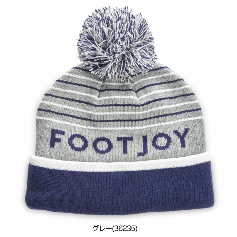 フットジョイ FJ ストライプポンポンビーニー メンズ ニット帽