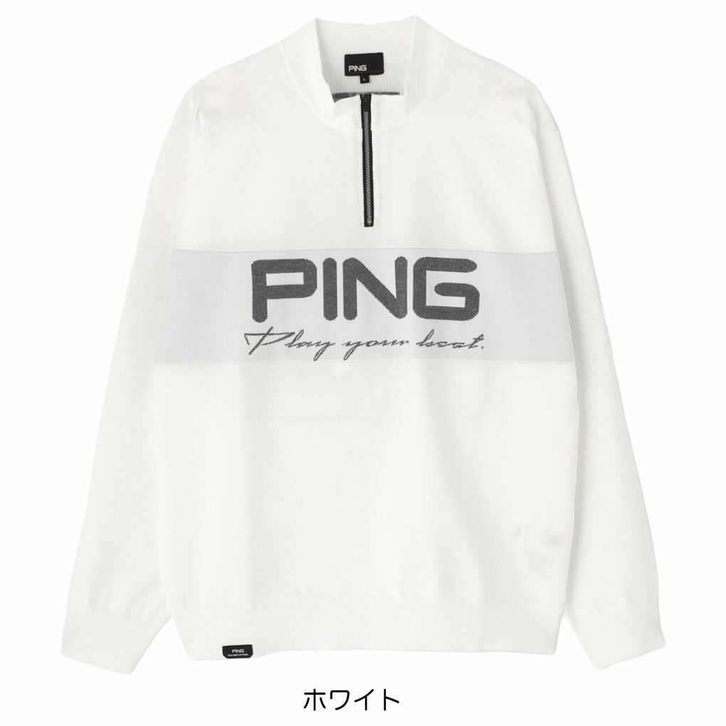 ピンPINGハーフジップハイネックジャガードニット621-5275900長袖メンズゴルフウェア2025秋冬モデル日本正規品
