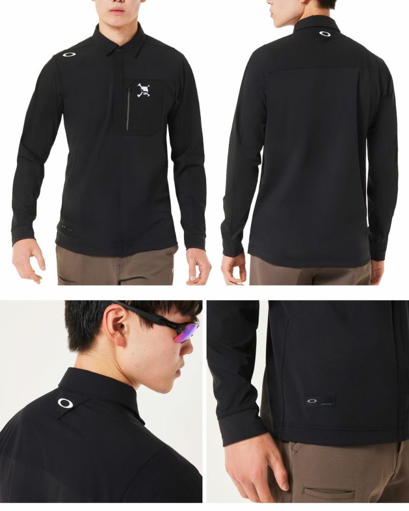 オークリーシャツSkullIdeallyHybridLSShirtメンズ長袖FOA408238ゴルフウェア2025秋冬OAKLEY日本正規品